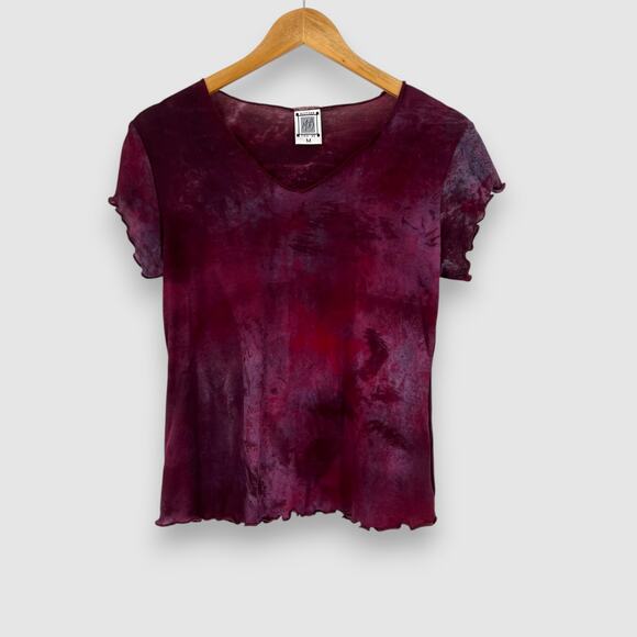 Vintage Y2K Mother Two-Be Tie Dye Top Burgundy Purple Size Medium - Picture 1 of 6